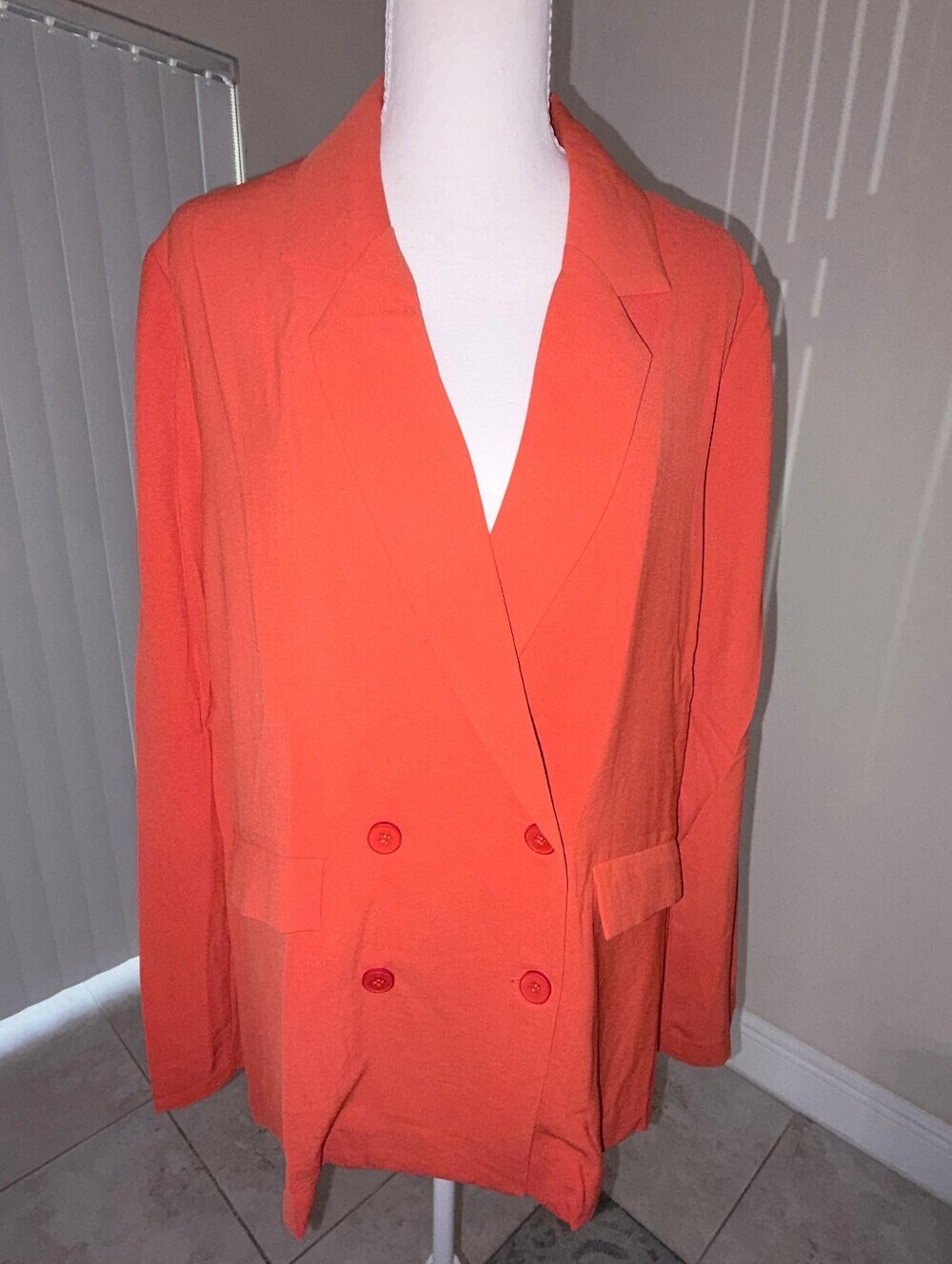 NWT Sugarlips Rust Orange Oversized Single Button Blazer Jacket in Small